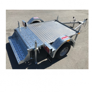 Spesialhenger | flyttbar henger for toalett / bod | med aluplate | trapp