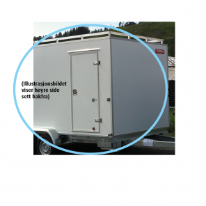 Sidedør Inngangsdør VENSTRE side sett bakfra på NY Tredal henger