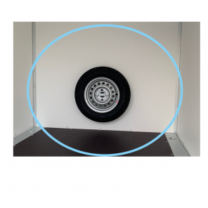 Reservehjul montert innvendig eller utvendig på ny Tredal skaphenger