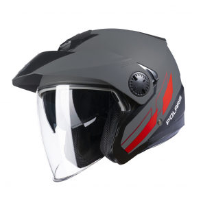 Polaris åpen hjelm EVASION HELMET DARK GREY med klart glass og integrert solbrille