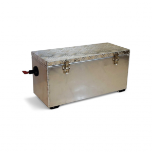 Batterikasse med hovedstrømbryter, ALU, L560 B230 H285mm inkl. mont.beslag Max batteristr. L360 B180 H240 mm