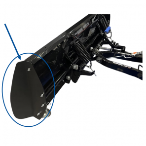 Sideplate VINKLET til Polaris Glacier G4 brøyteskjær VENSTRE - Pulverlakkert vinklet - 4 mm stål | 1 stk.