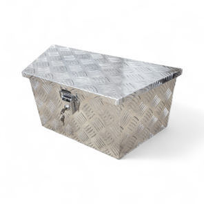 Tilhengerkasse / oppbevaringskasse i aluminium, med lås