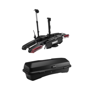 Thule pakke: Epos sykkelstativ for 2 sykler og Santu bagasjeboks