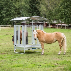 Fôrhekk med gittergrind for hest,8 plasser