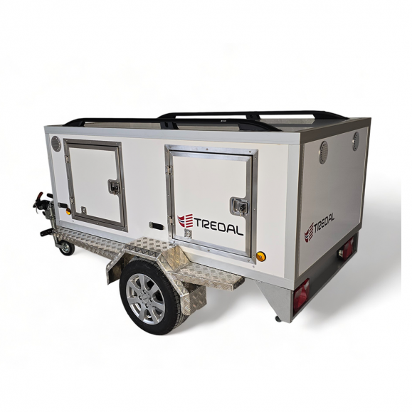Tredal Hundehenger T-75-UC 4 Hundehenger | Hvit med rails